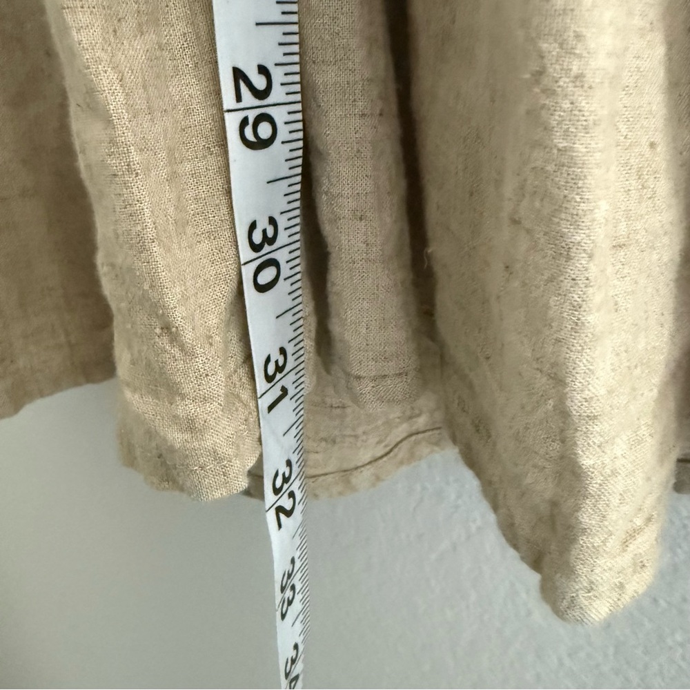 Anthropologie Celandine Beige Crab Shack Bib Linen Blend Mini Dress - Picture 5 of 9